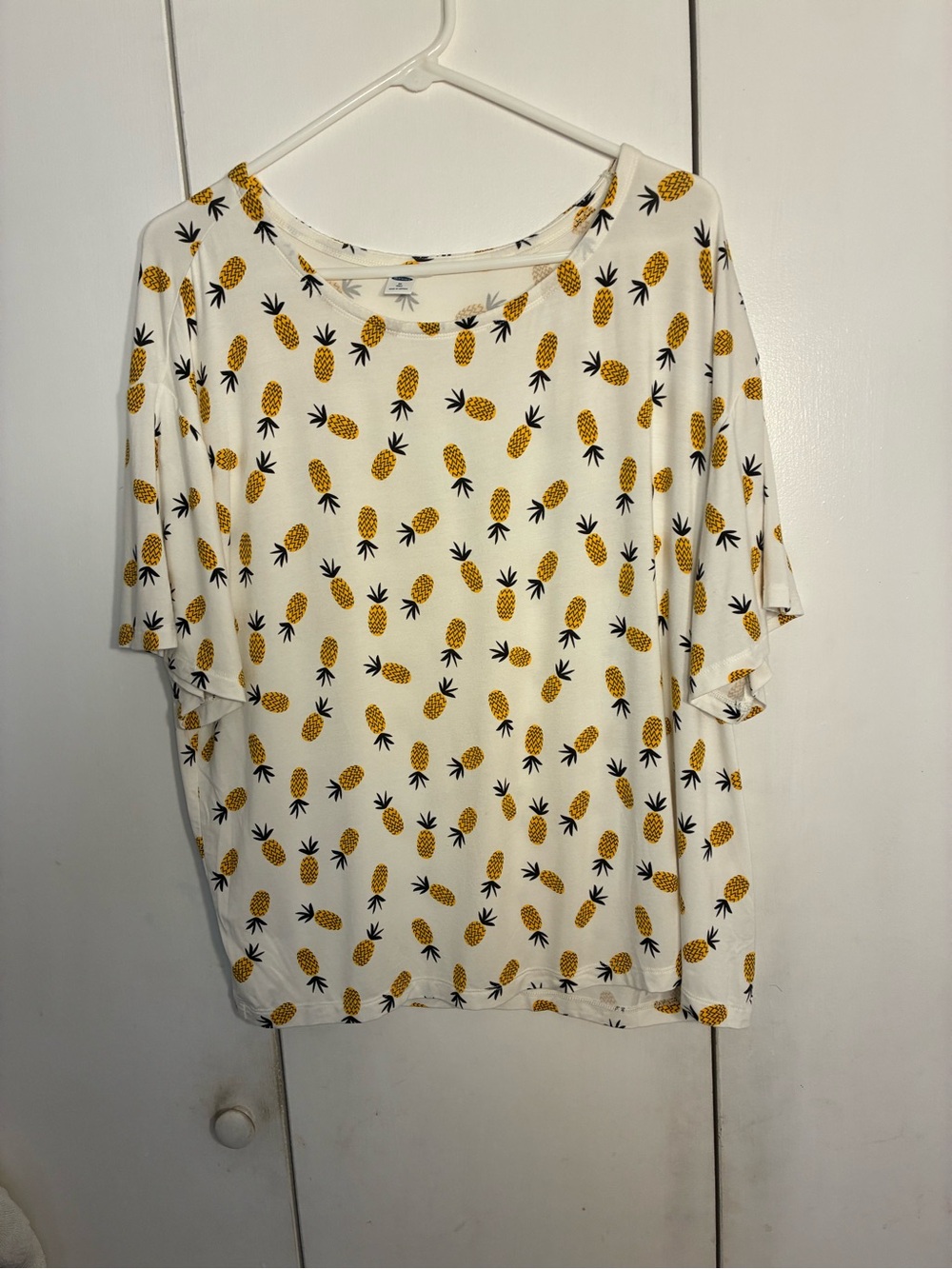 Old Navy Women Pineapple Stretch T Shirt XL Colorful Casual Granny Core Coastal